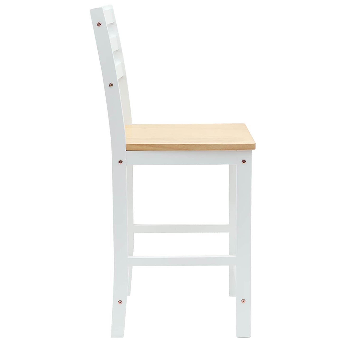 Spisestole 2 stk. Massiv Gummitræ Hvid 40 x 47,5 x 99,5 cm
