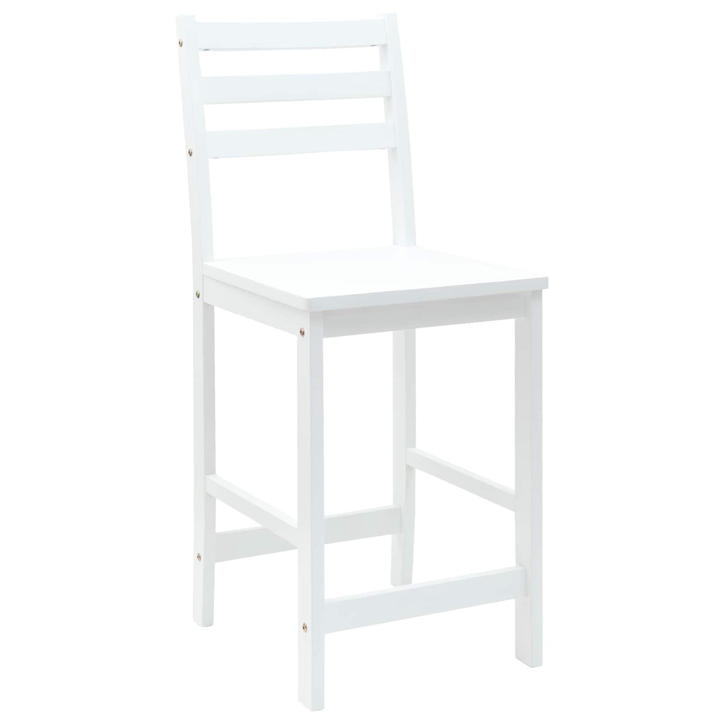Spisestole 2 stk. Massiv Gummitræ Hvid 40 x 47,5 x 99,5 cm