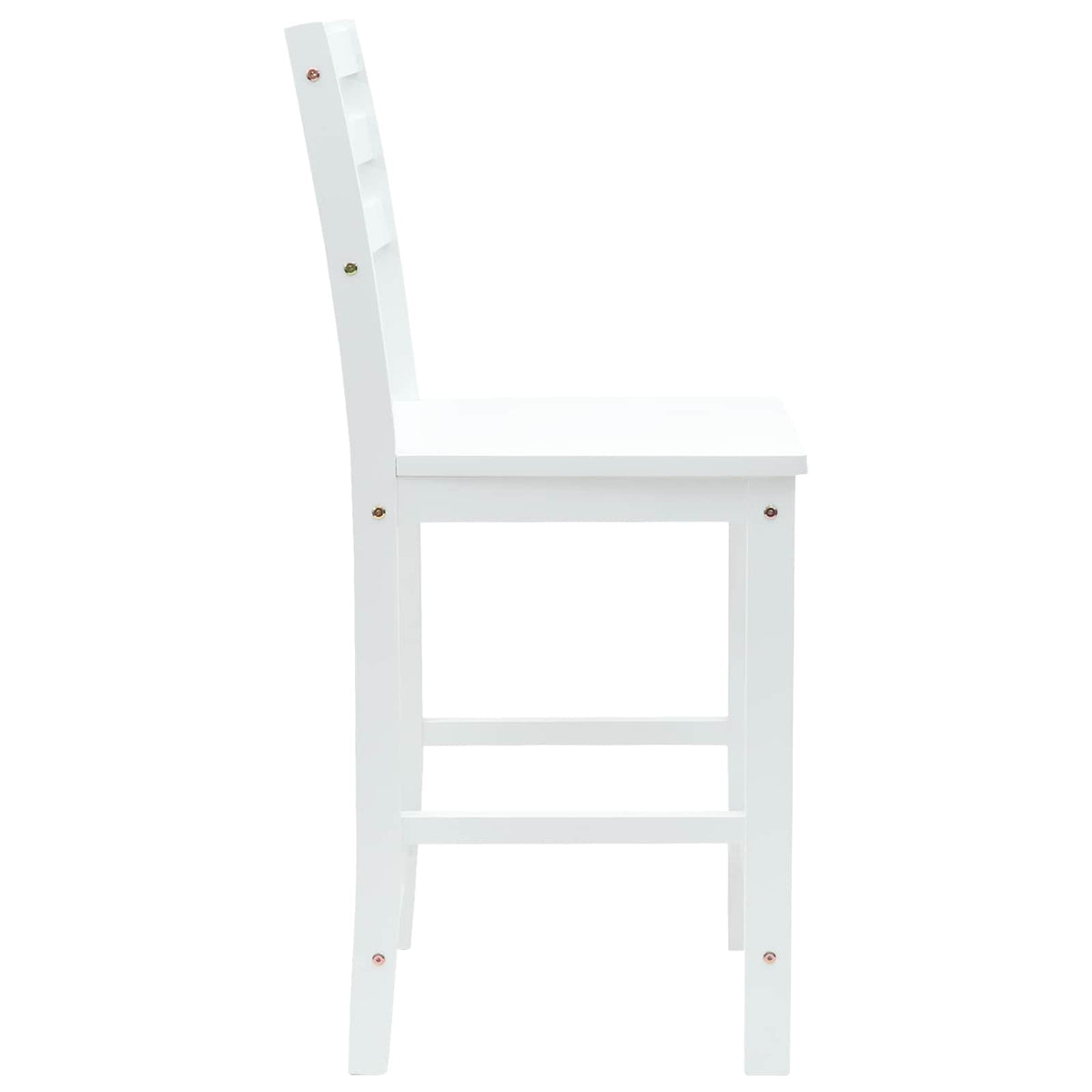 Spisestole 2 stk. Massiv Gummitræ Hvid 40 x 47,5 x 99,5 cm