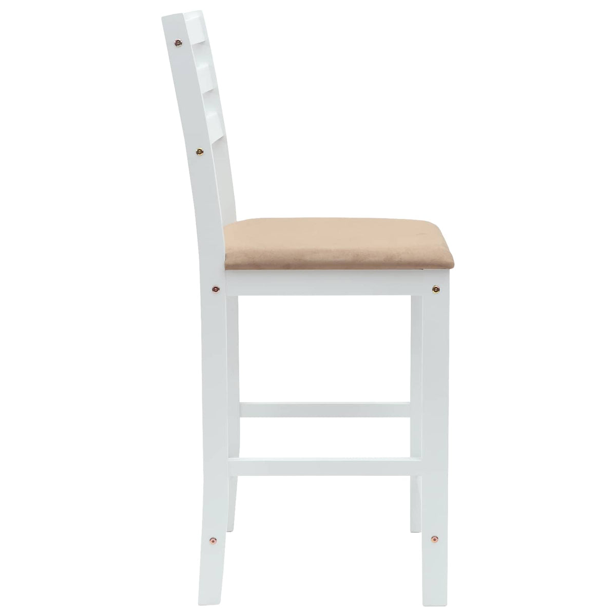 Spisestole 2 stk. Massiv Gummitræ Hvid 40 x 47,5 x 99,5 cm