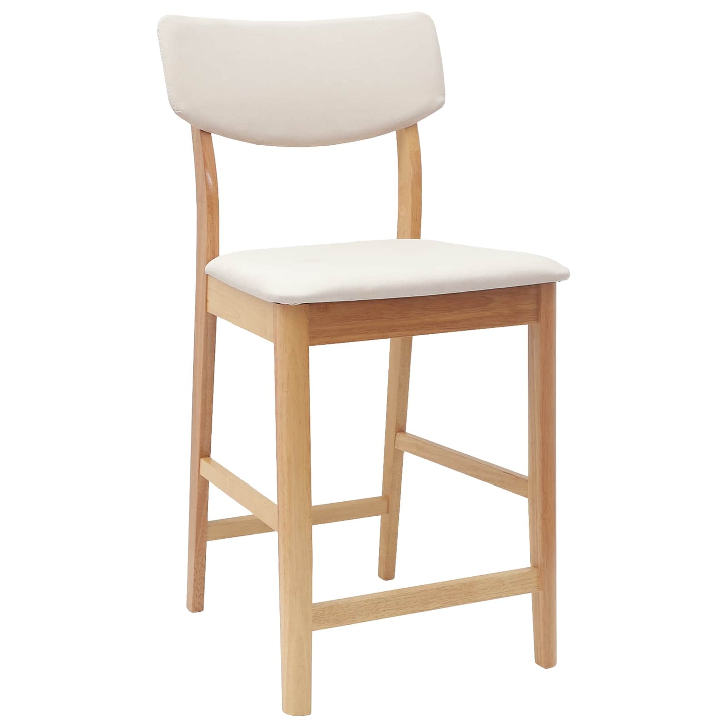 Spisestole 2 stk. Massiv Gummitræ Naturfarvet 48 x 49 x 95 cm