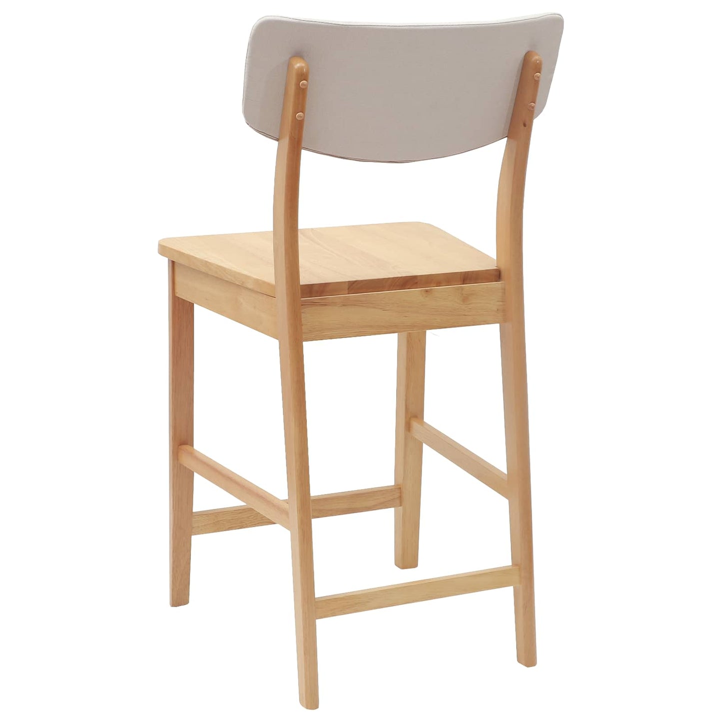 Spisestole 2 stk. Massiv Gummitræ Naturfarvet 48 x 49 x 95 cm