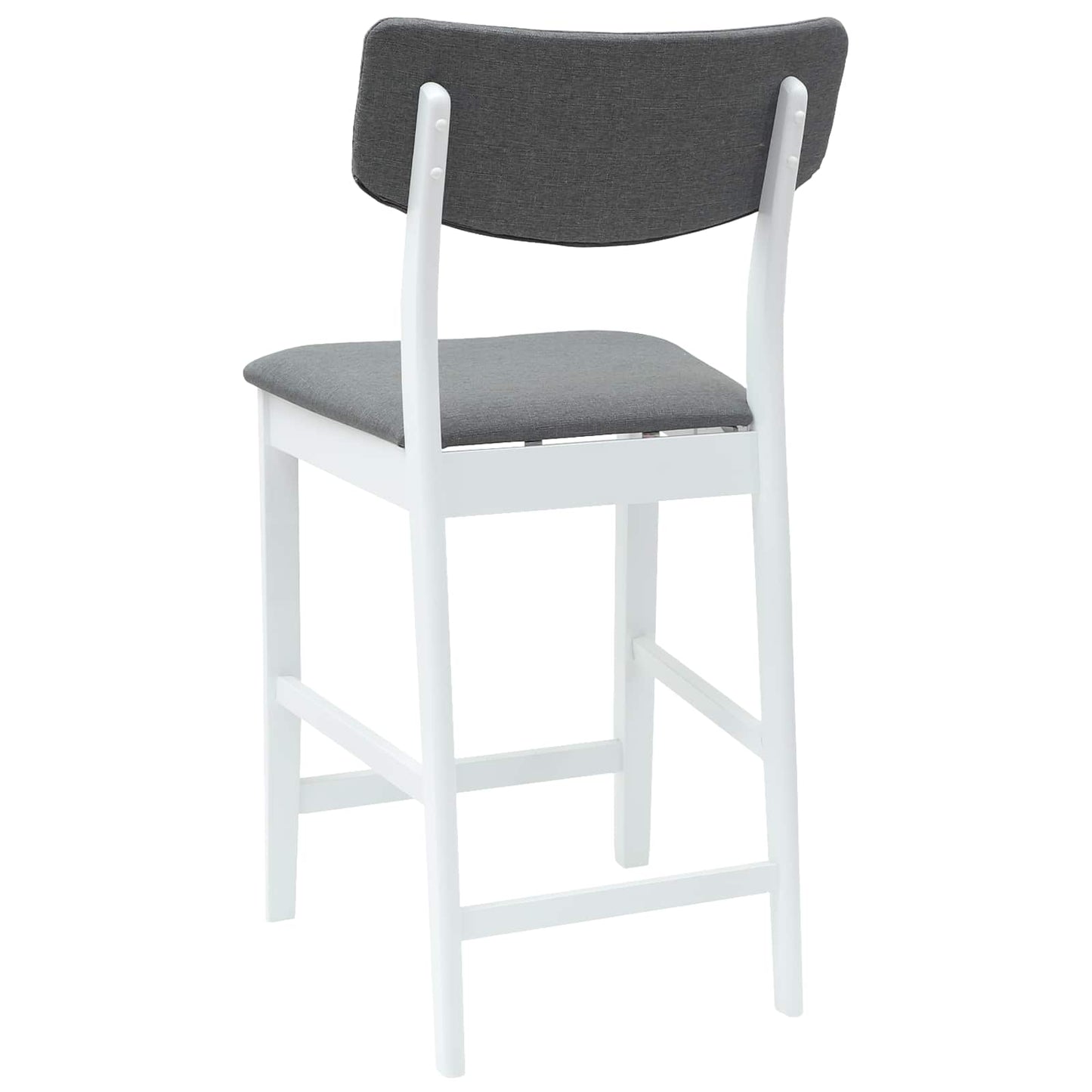 Spisestole 2 stk. Massiv Gummitræ Hvid 48 x 49 x 95 cm