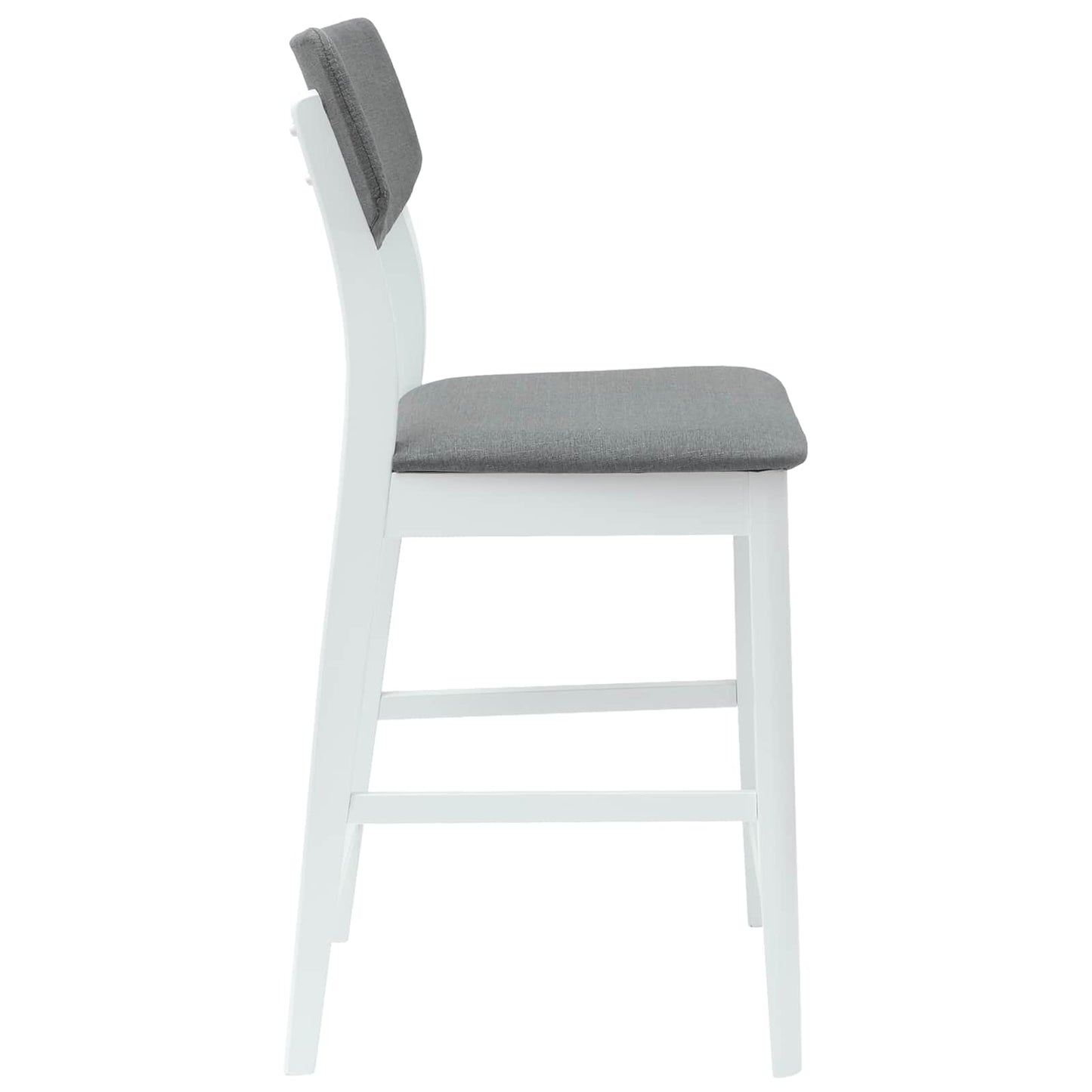 Spisestole 2 stk. Massiv Gummitræ Hvid 48 x 49 x 95 cm