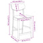 Spisestole 2 stk. Massiv Gummitræ Hvid 48 x 49 x 95 cm