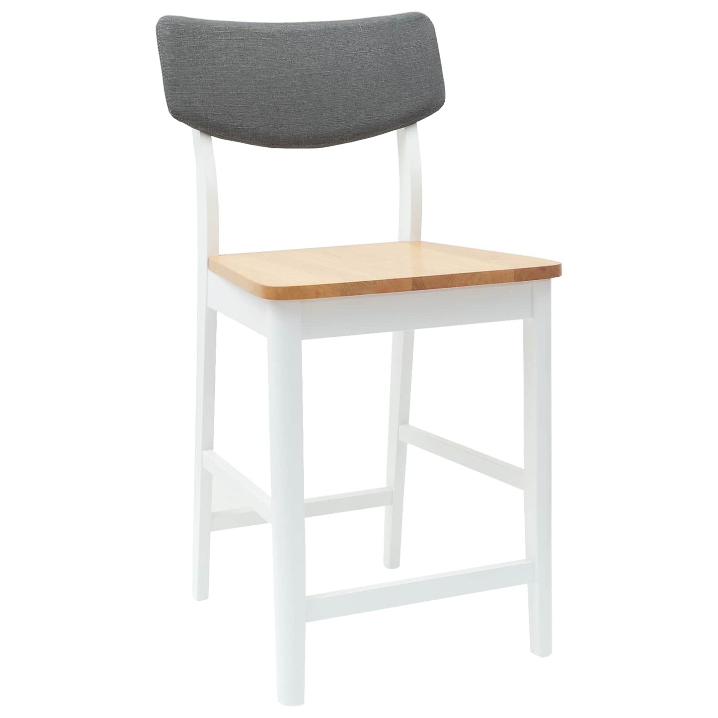 Spisestole 2 stk. Massiv Gummitræ Hvid 48 x 49 x 95 cm