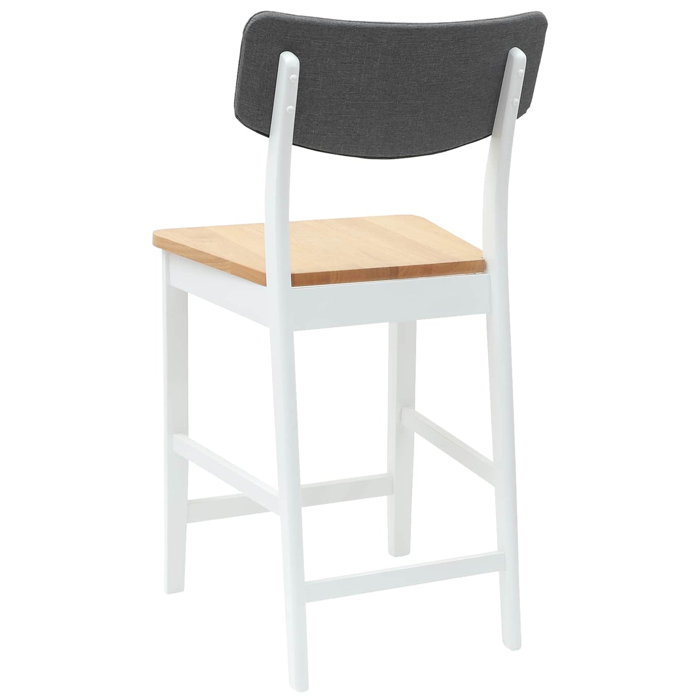 Spisestole 2 stk. Massiv Gummitræ Hvid 48 x 49 x 95 cm