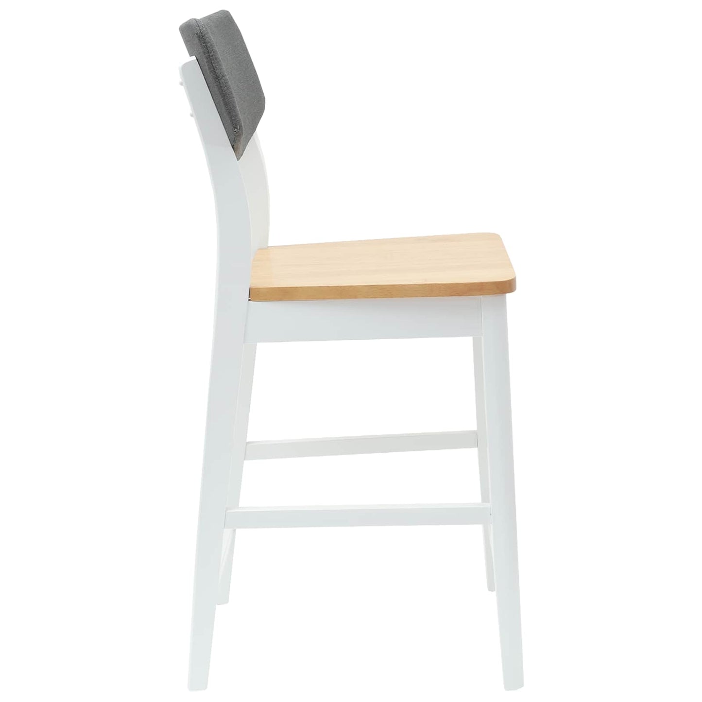 Spisestole 2 stk. Massiv Gummitræ Hvid 48 x 49 x 95 cm