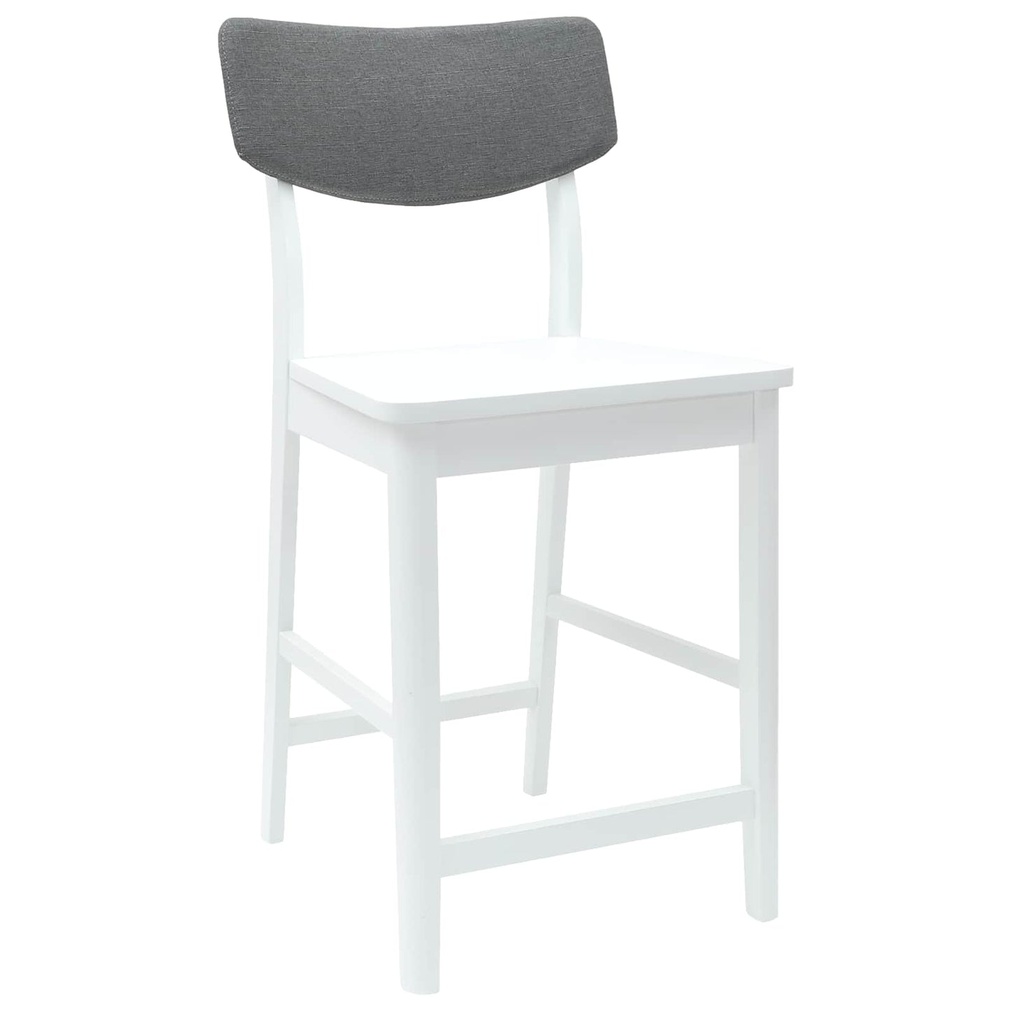 Spisestole 2 stk. Massiv Gummitræ Hvid 48 x 49 x 95 cm