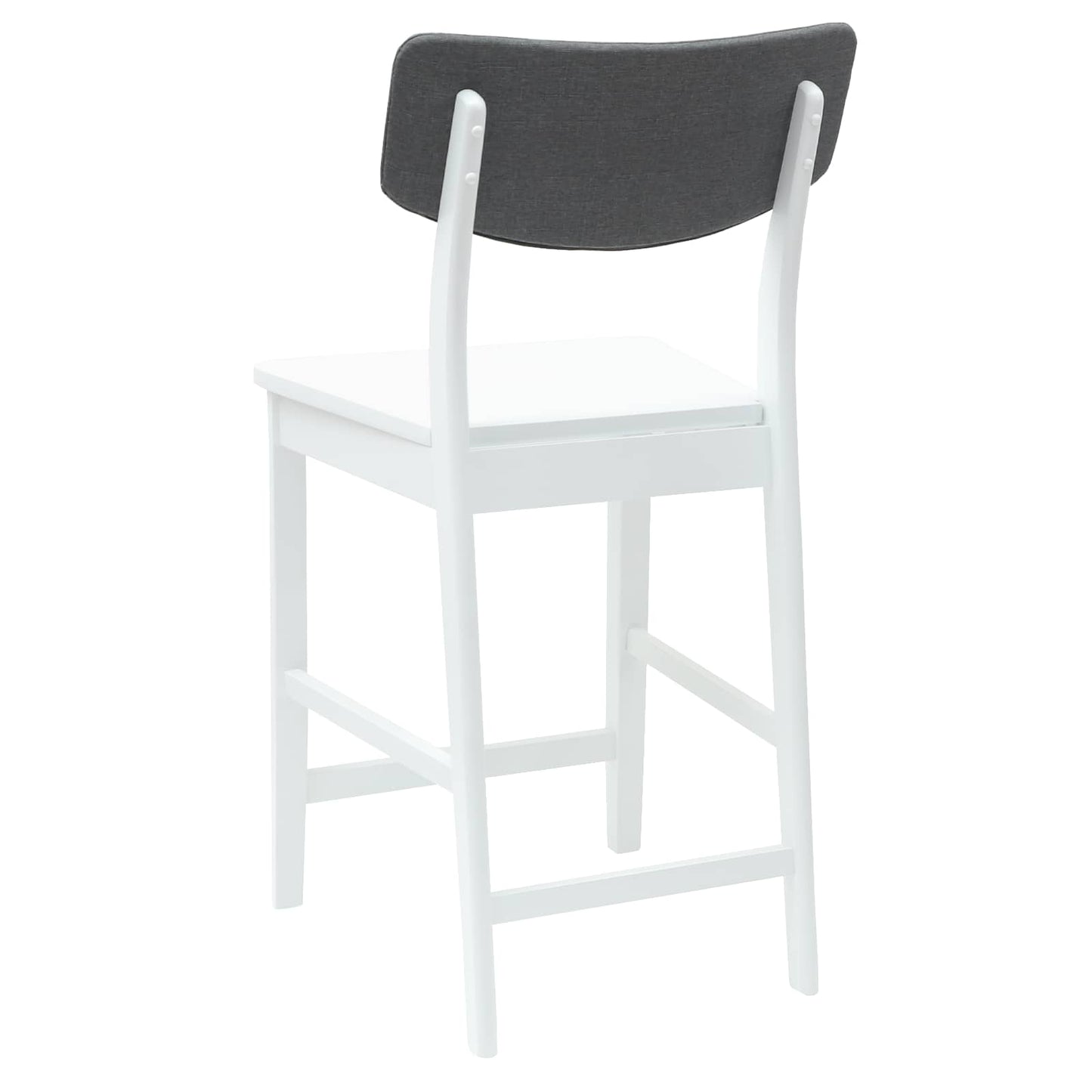 Spisestole 2 stk. Massiv Gummitræ Hvid 48 x 49 x 95 cm