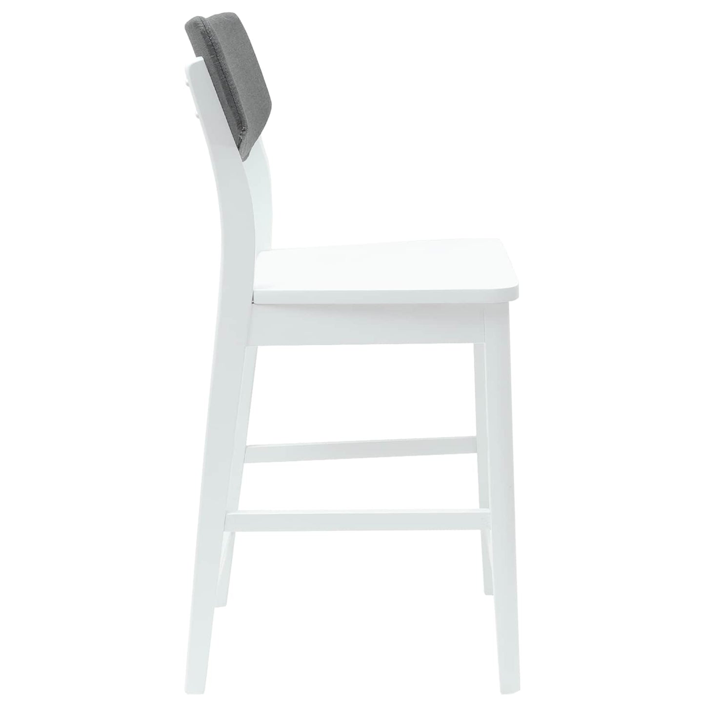 Spisestole 2 stk. Massiv Gummitræ Hvid 48 x 49 x 95 cm