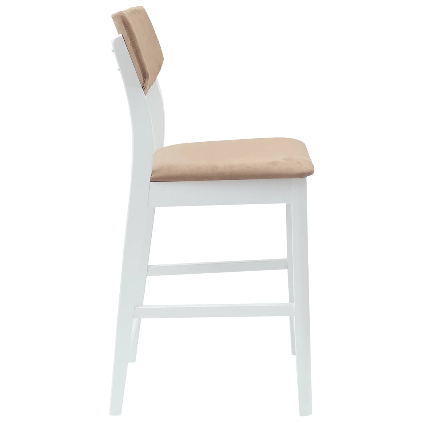 Spisestole 2 stk. Massiv Gummitræ Hvid 48 x 49 x 95 cm