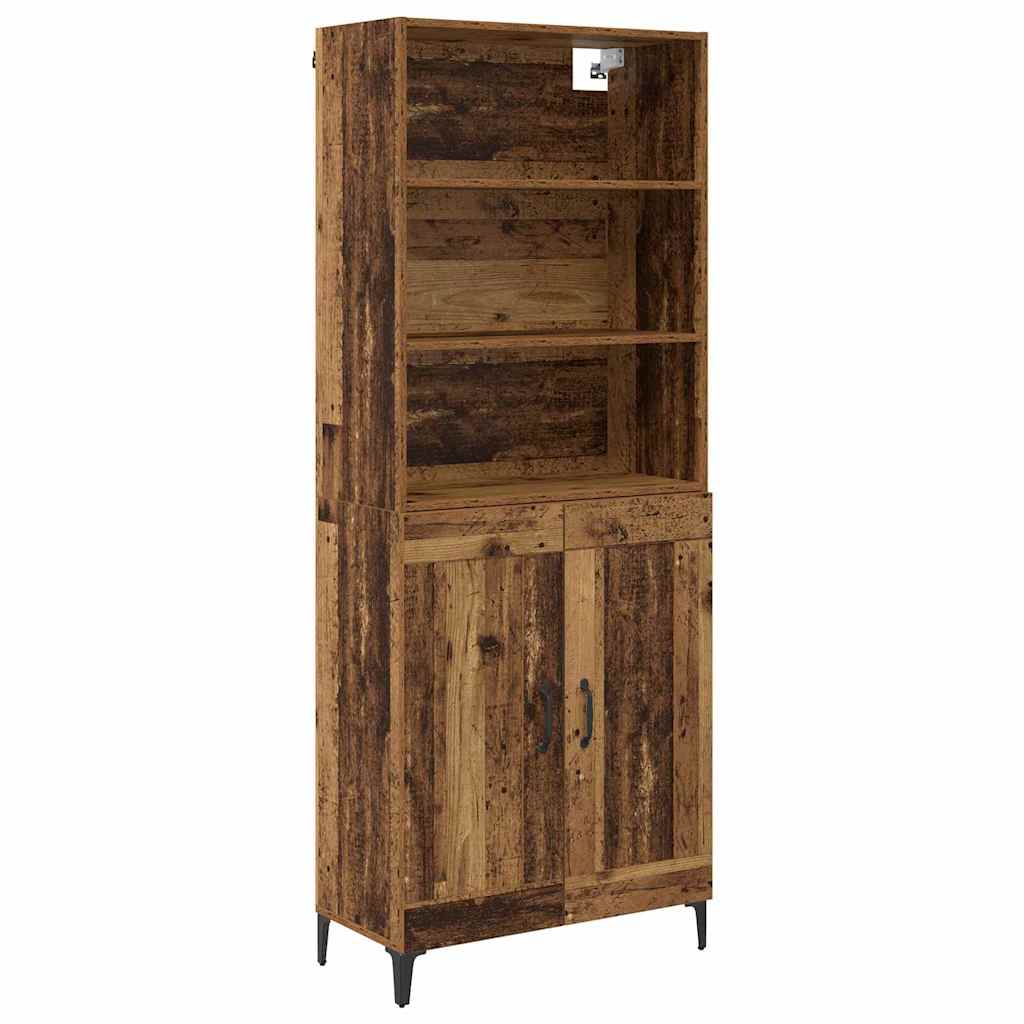 Highboard 2 stk. Gammelt træ 69,5 x 34 x 180 cm Konstrueret træ