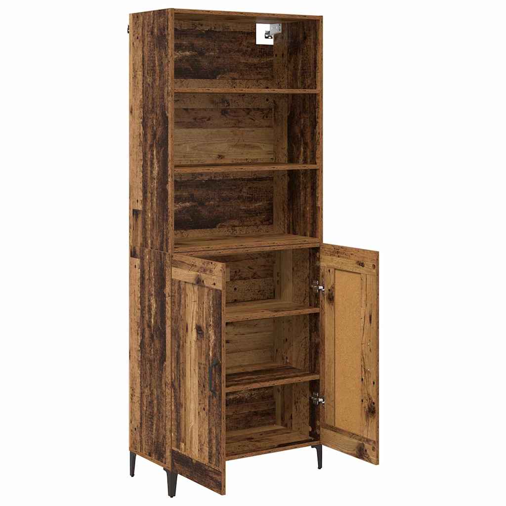 Highboard 2 stk. Gammelt træ 69,5 x 34 x 180 cm Konstrueret træ