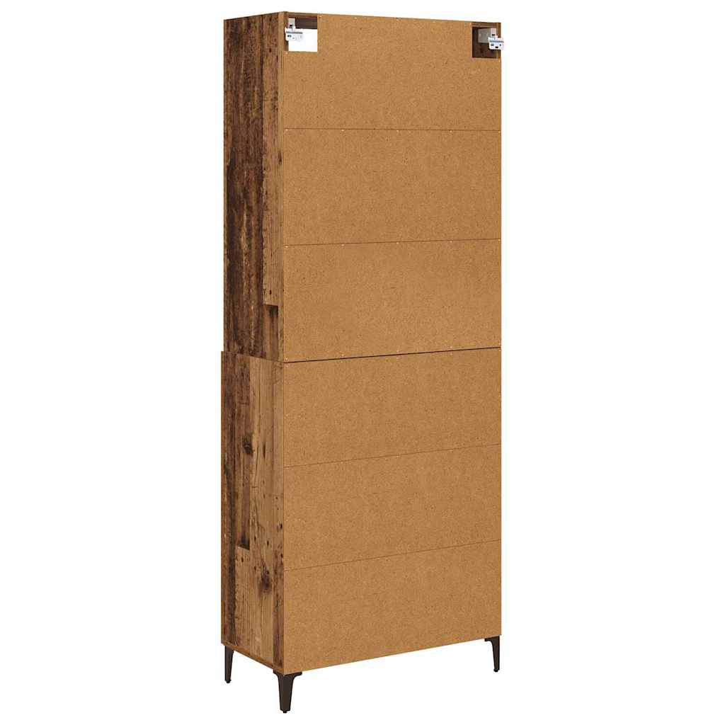 Highboard 2 stk. Gammelt træ 69,5 x 34 x 180 cm Konstrueret træ
