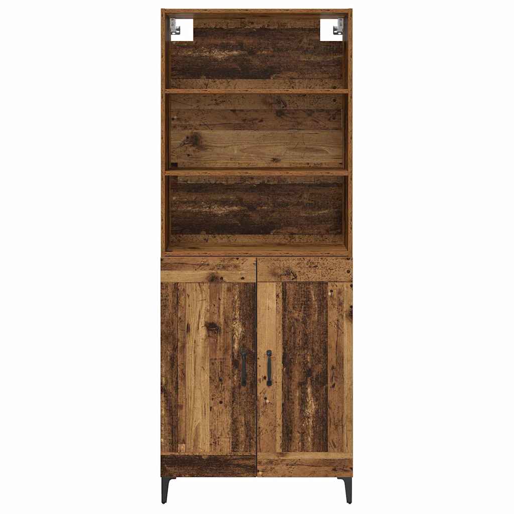 Highboard 2 stk. Gammelt træ 69,5 x 34 x 180 cm Konstrueret træ