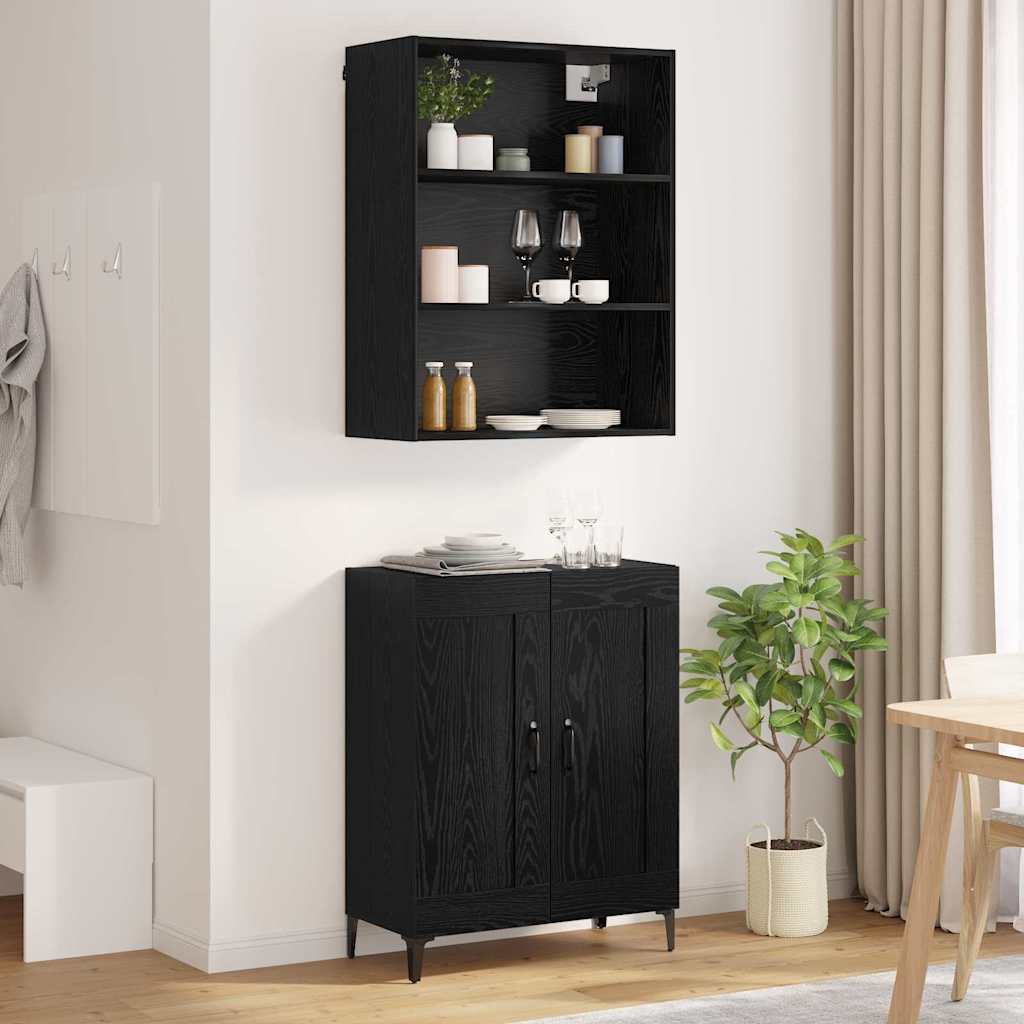 Highboard 2 stk. Sort eg 69,5 x 34 x 180 cm Konstrueret træ