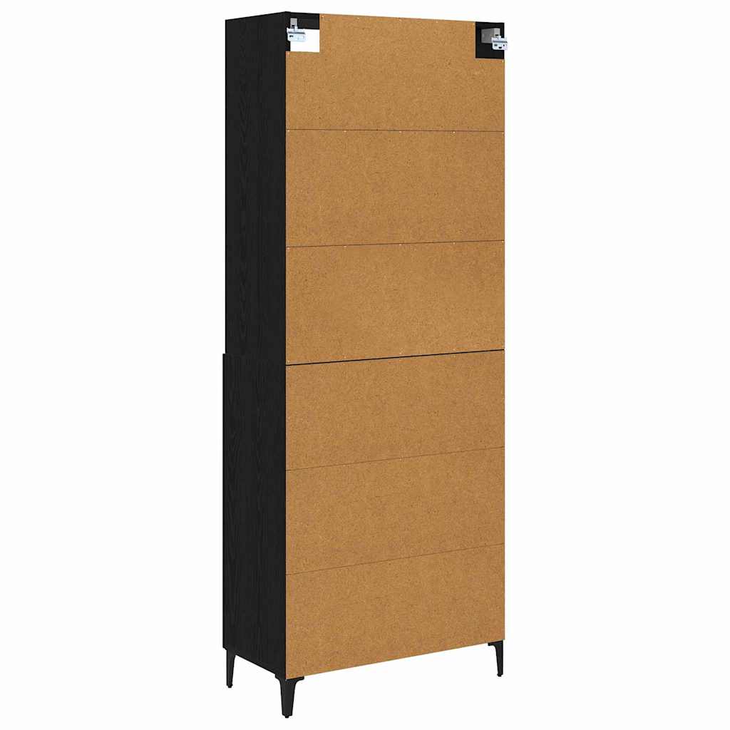 Highboard 2 stk. Sort eg 69,5 x 34 x 180 cm Konstrueret træ