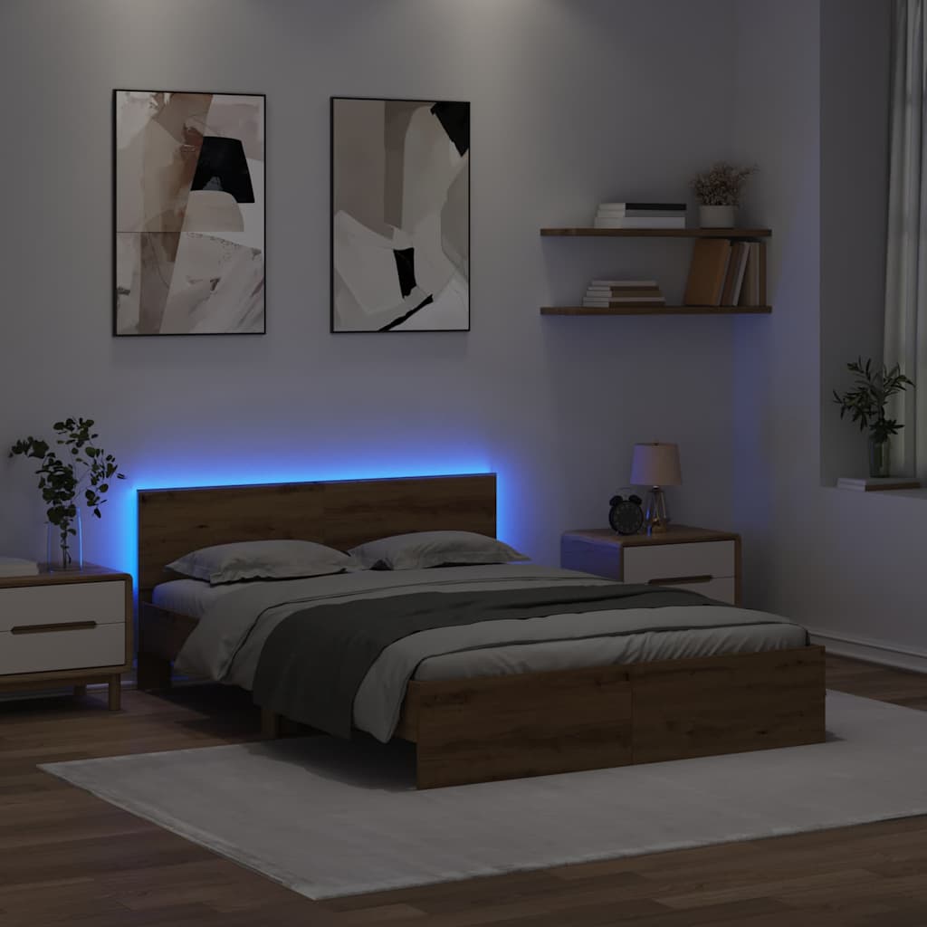 Sengestel Artisan Egetræ 140 x 200 cm Konstrueret træ