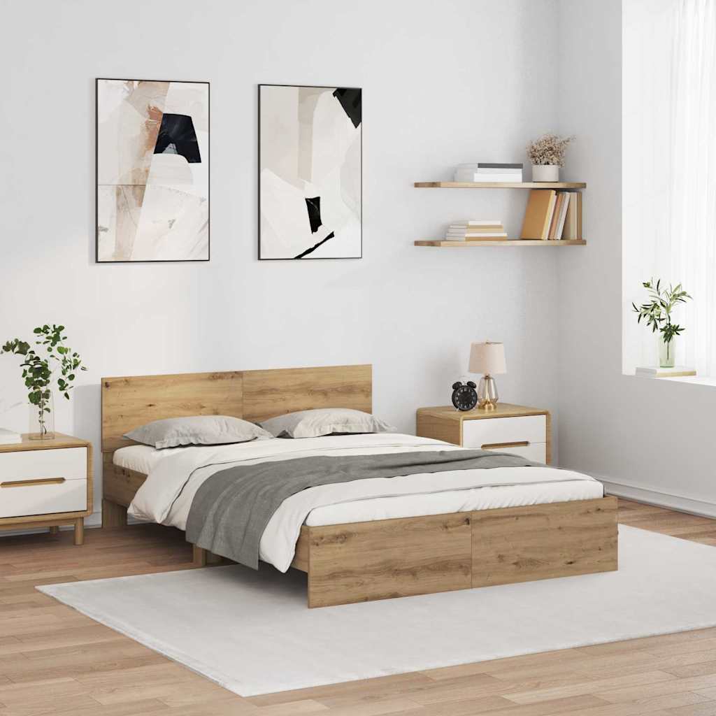 Sengestel Artisan Egetræ 140 x 200 cm Konstrueret træ