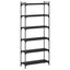 Bogreol 6 niveauer 80 x 30 x 188 cm Konstrueret træ Sort eg