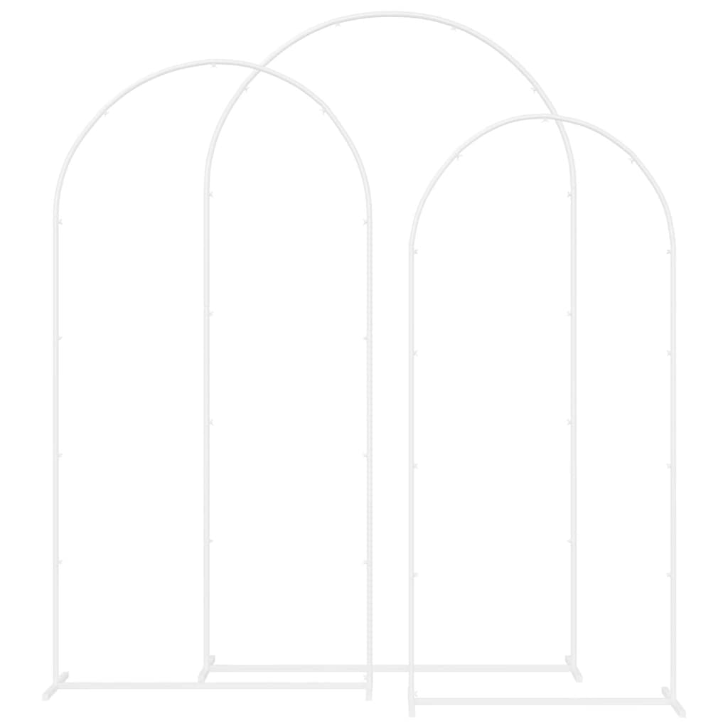 Bryllupsbue 3 stk. Hvid 120 x 40 x 217 cm Stål