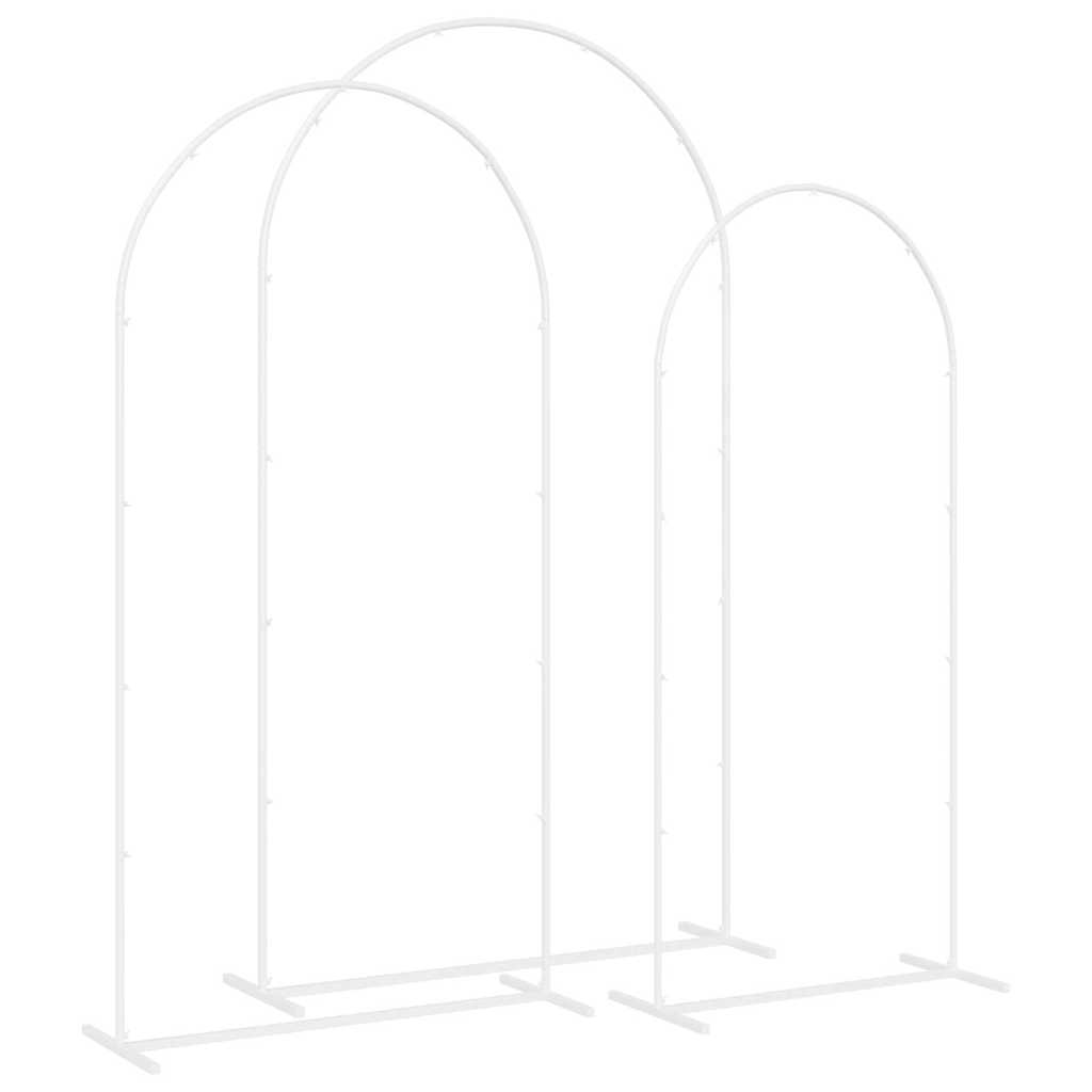 Bryllupsbue 3 stk. Hvid 120 x 40 x 217 cm Stål