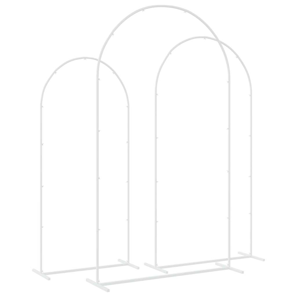 Bryllupsbue 3 stk. Hvid 120 x 40 x 217 cm Stål