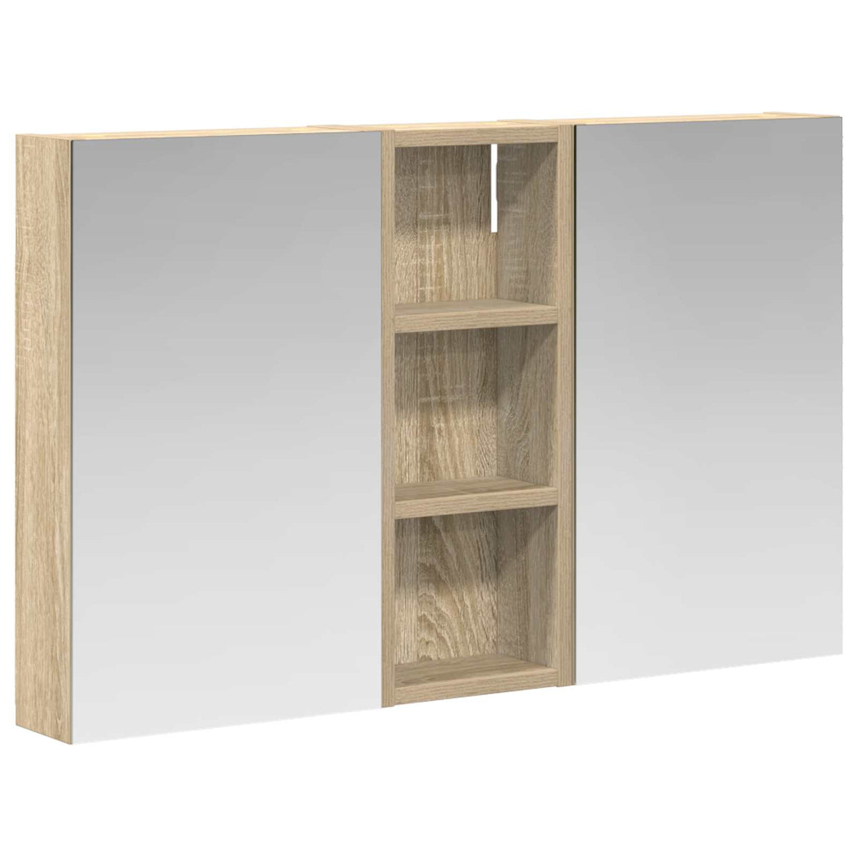 Badeværelsesskabsæt 3 stk. 80 x 10,5 x 50 cm Konstrueret træ