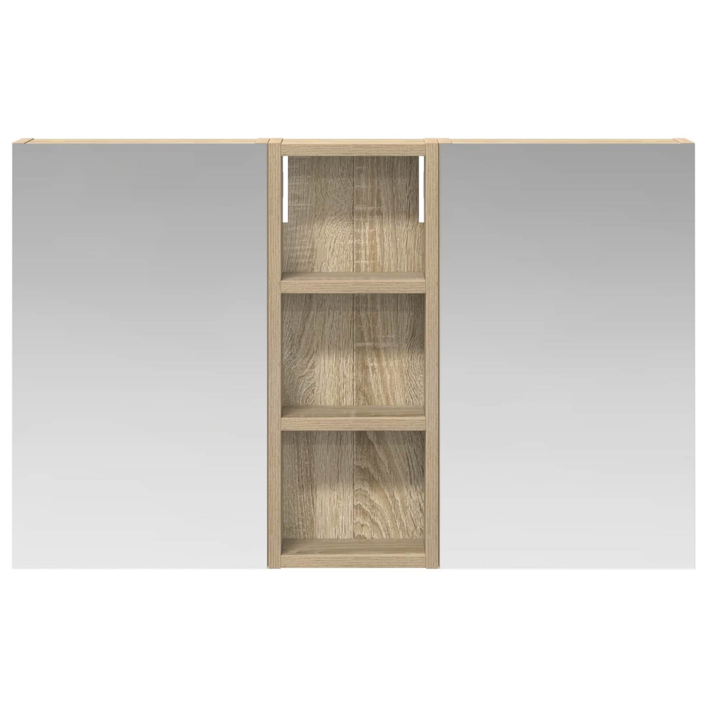 Badeværelsesskabsæt 3 stk. 80 x 10,5 x 50 cm Konstrueret træ