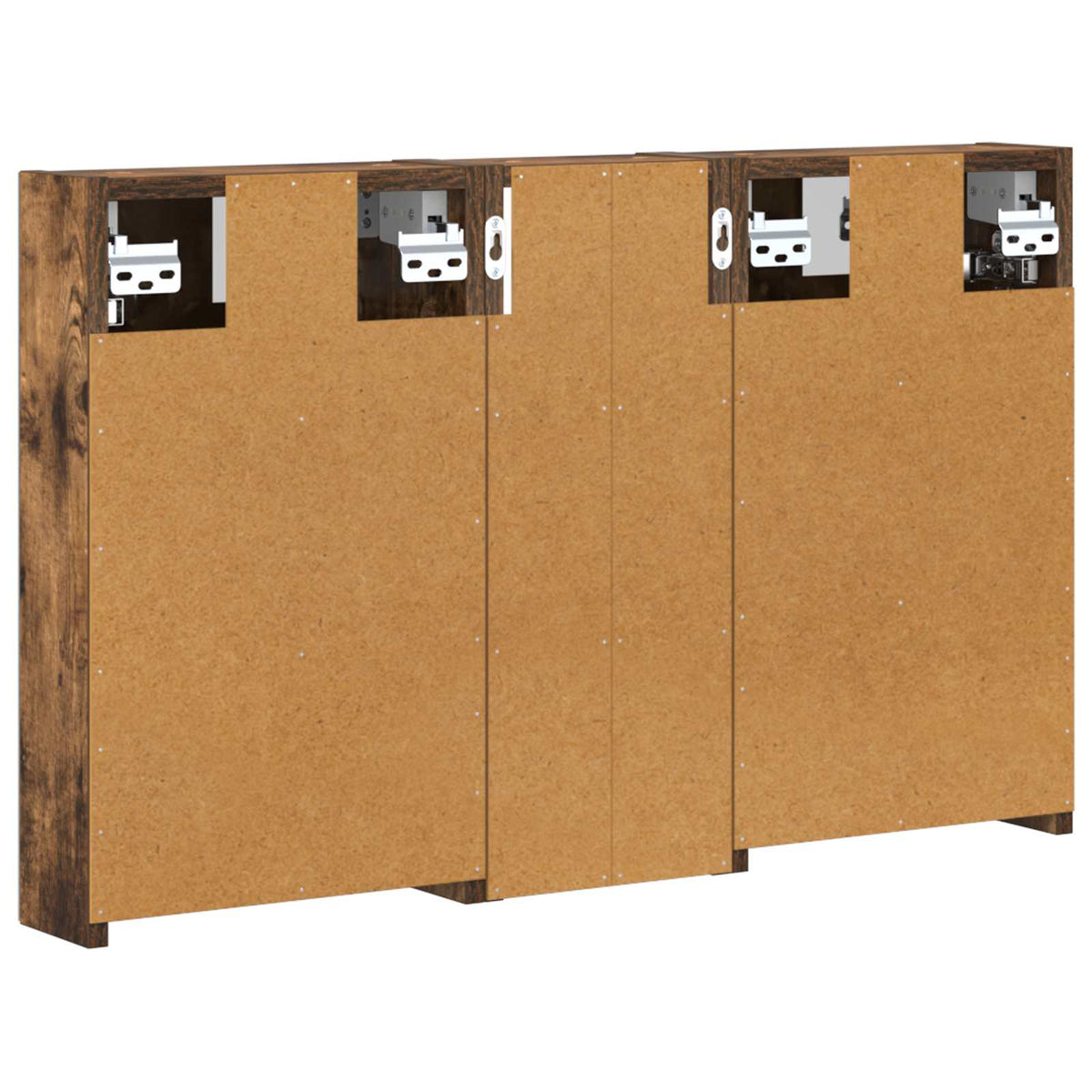 Badeværelsesskabsæt 3 stk. 80 x 10,5 x 50 cm Konstrueret træ
