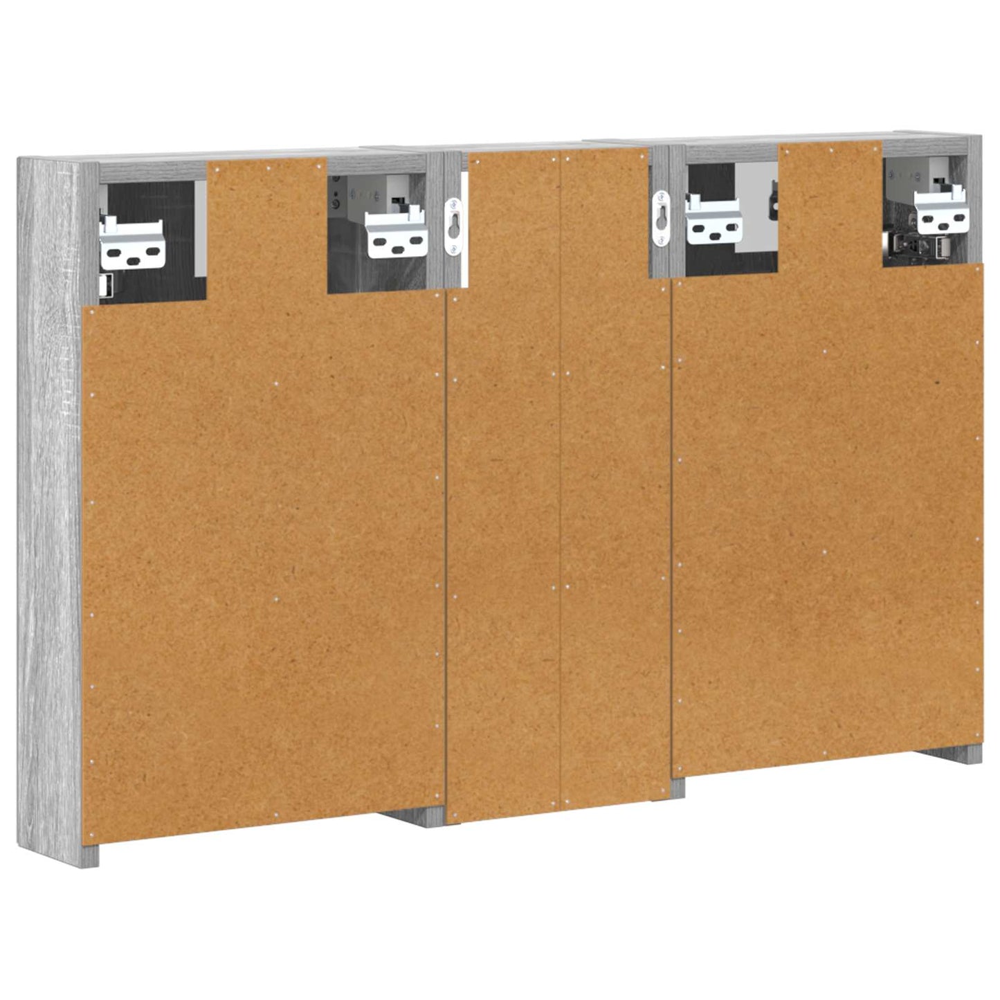 Badeværelsesskabsæt 3 stk. 80 x 10,5 x 50 cm Konstrueret træ