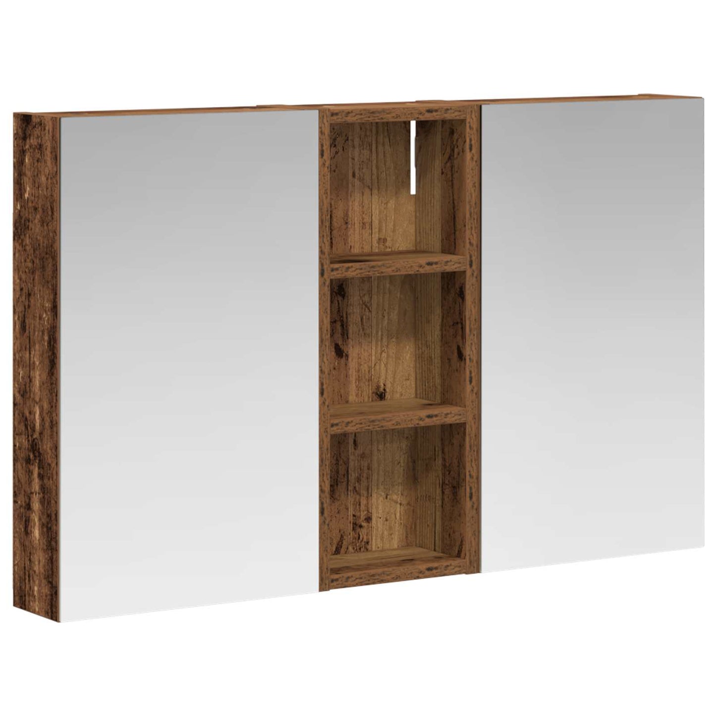 Badeværelsesskabsæt 3 stk. 80 x 10,5 x 50 cm Konstrueret træ