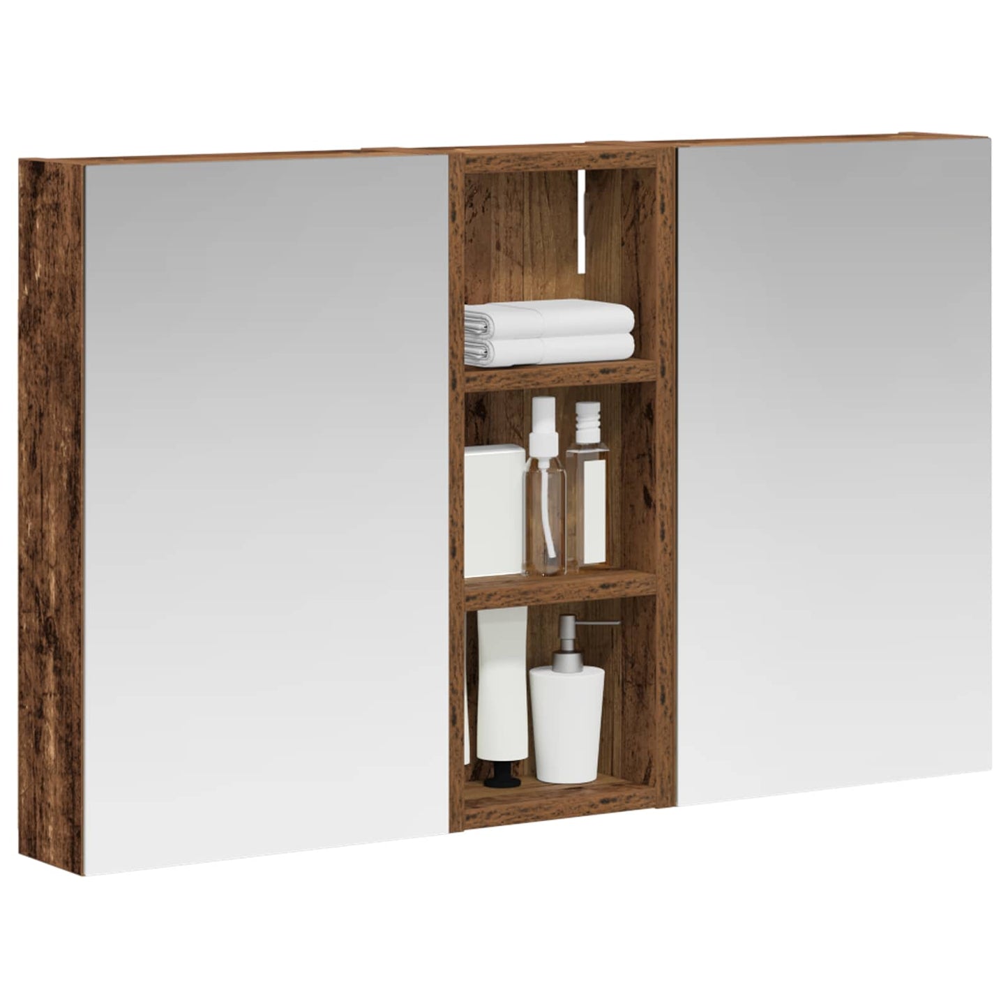 Badeværelsesskabsæt 3 stk. 80 x 10,5 x 50 cm Konstrueret træ