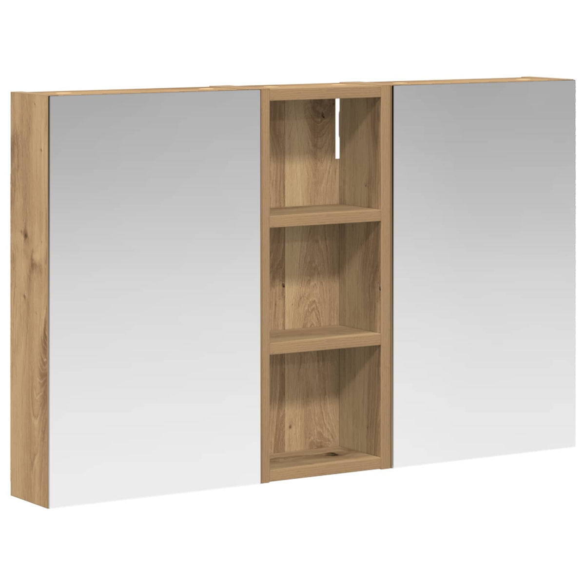 Badeværelsesskabsæt 3 stk. 80 x 10,5 x 50 cm Konstrueret træ