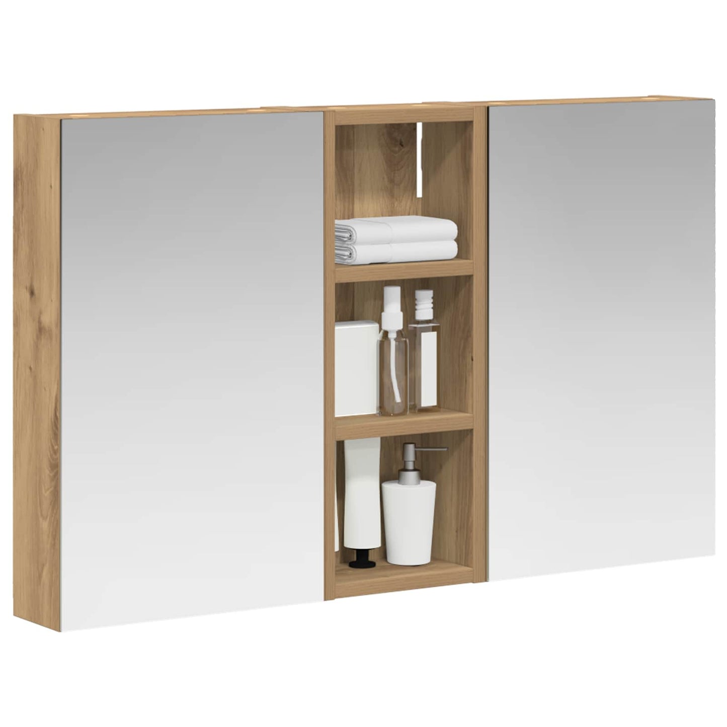 Badeværelsesskabsæt 3 stk. 80 x 10,5 x 50 cm Konstrueret træ