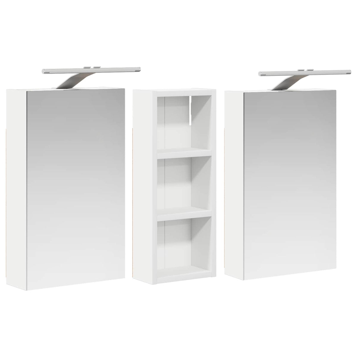 Badeværelsesskabsæt 3 stk. 80 x 10,5 x 50 cm Konstrueret træ