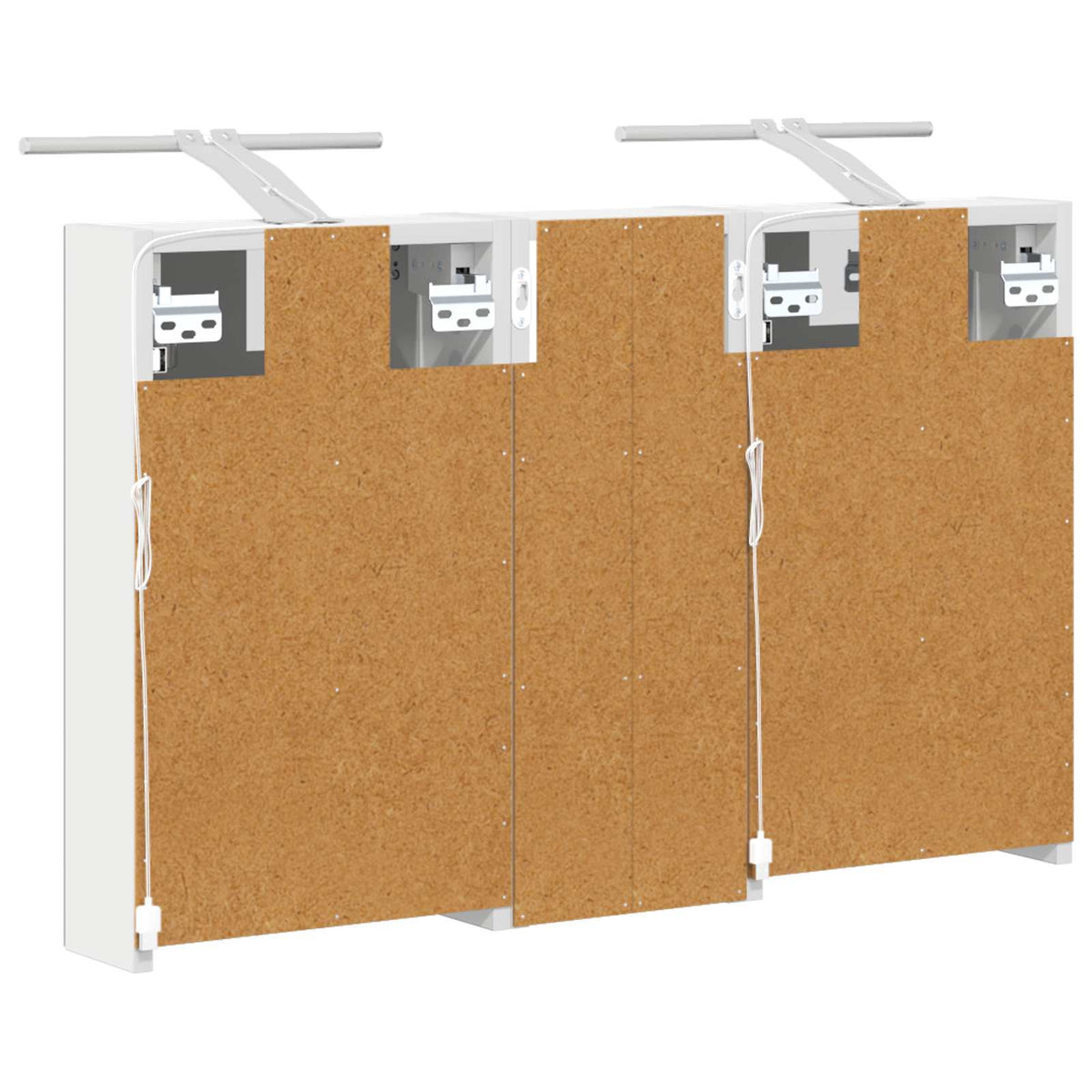 Badeværelsesskabsæt 3 stk. 80 x 10,5 x 50 cm Konstrueret træ