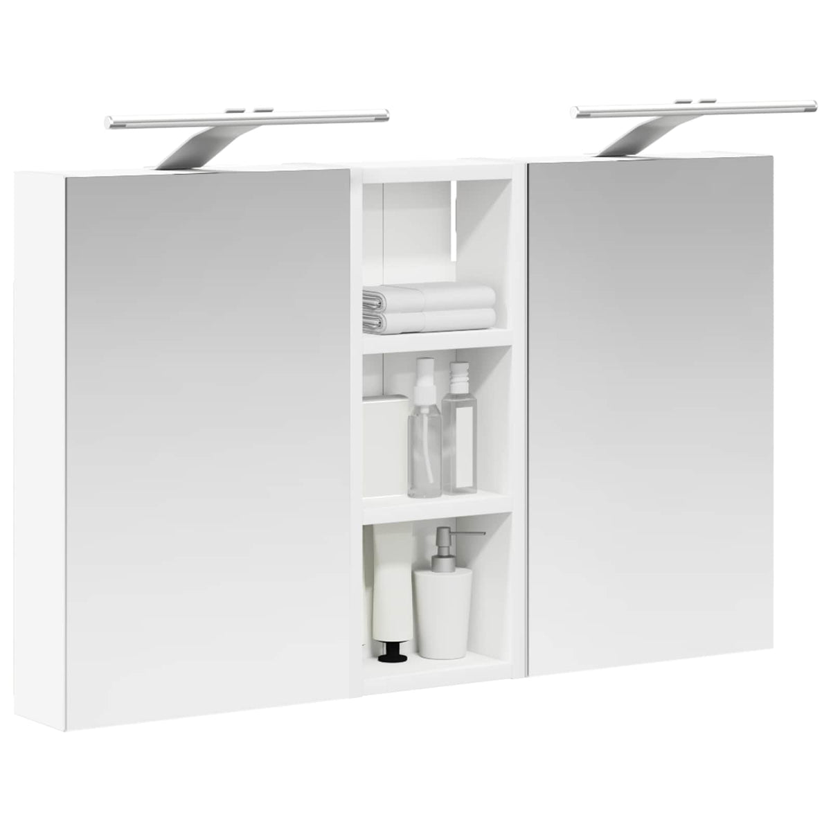 Badeværelsesskabsæt 3 stk. 80 x 10,5 x 50 cm Konstrueret træ
