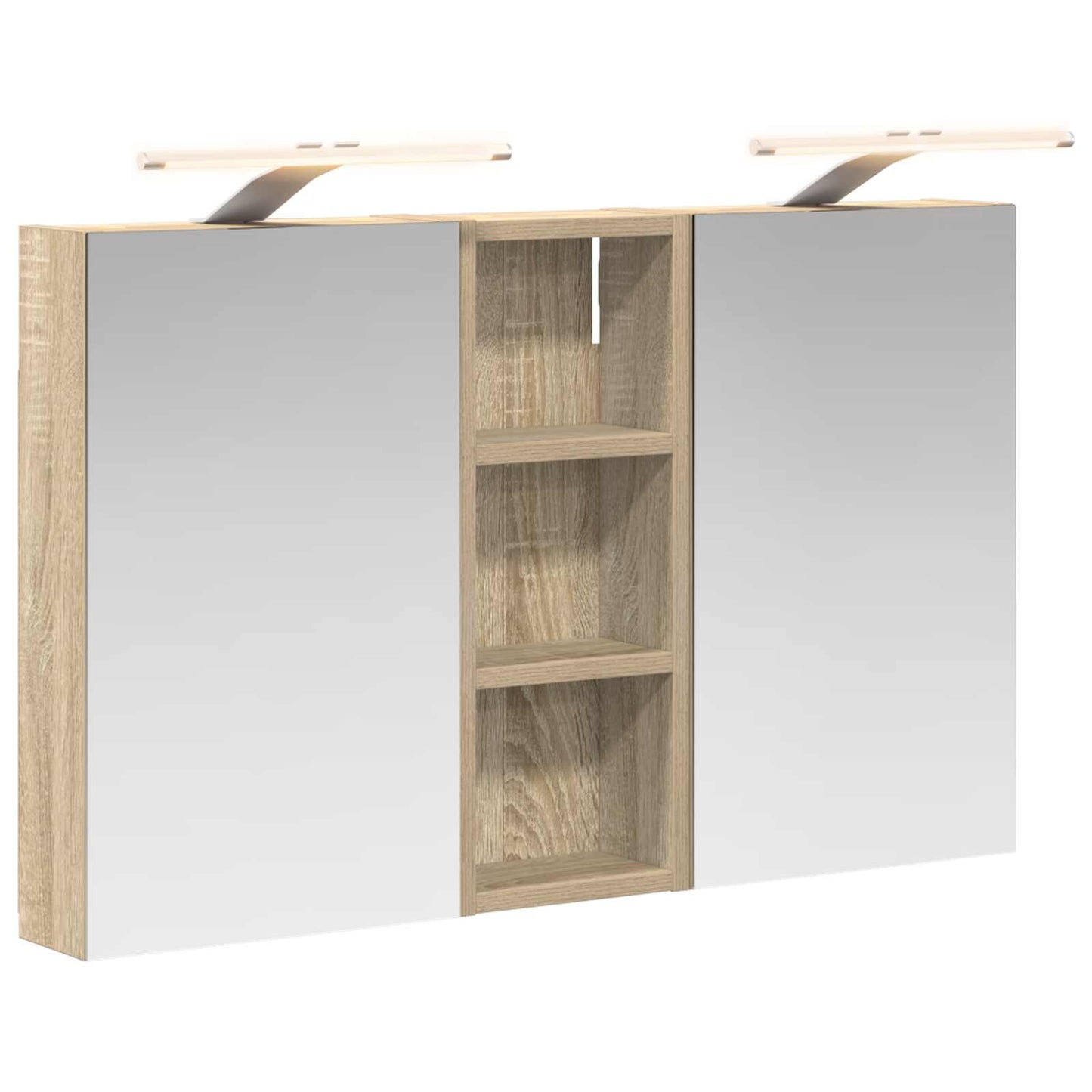 Badeværelsesskabsæt 3 stk. 80 x 10,5 x 50 cm Konstrueret træ