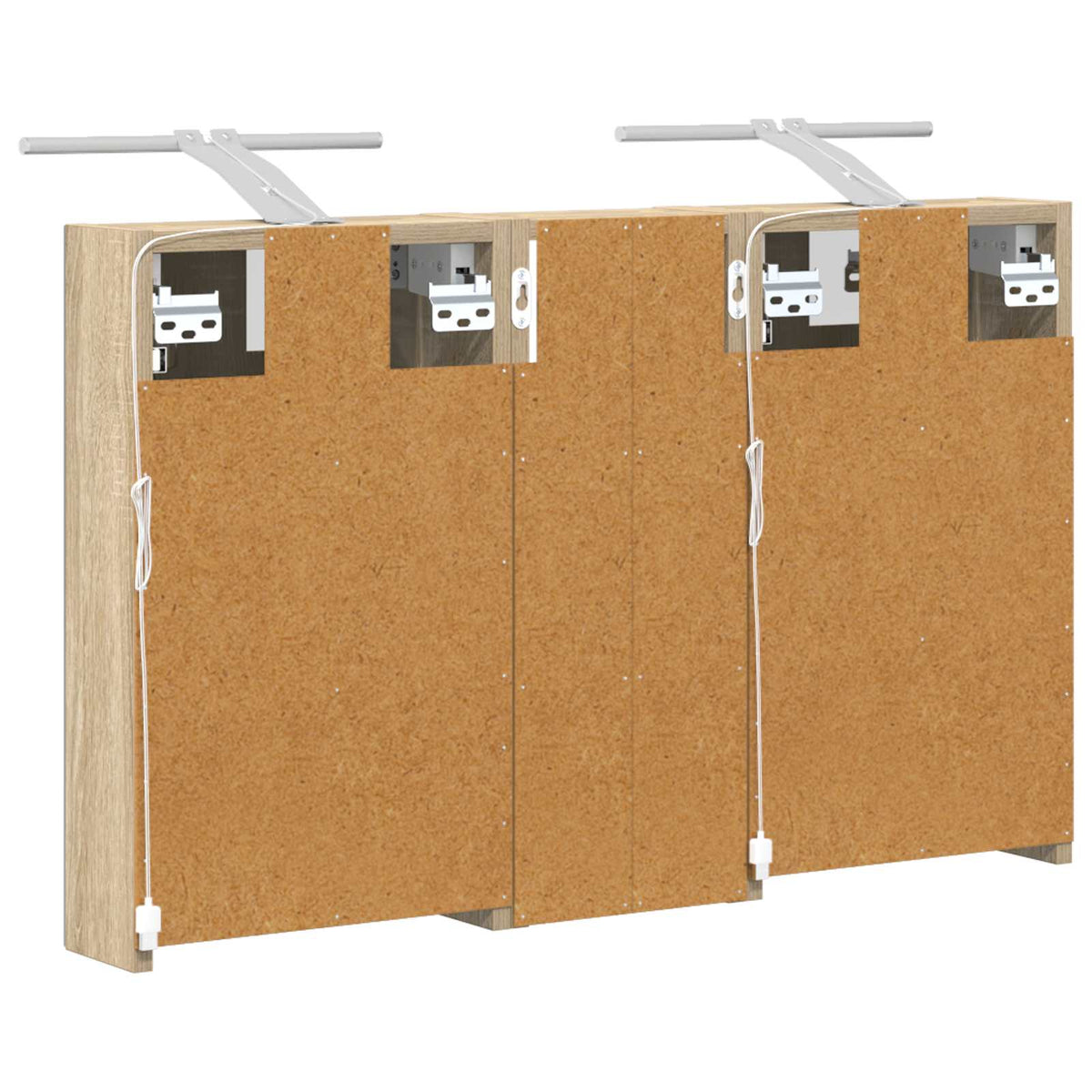 Badeværelsesskabsæt 3 stk. 80 x 10,5 x 50 cm Konstrueret træ