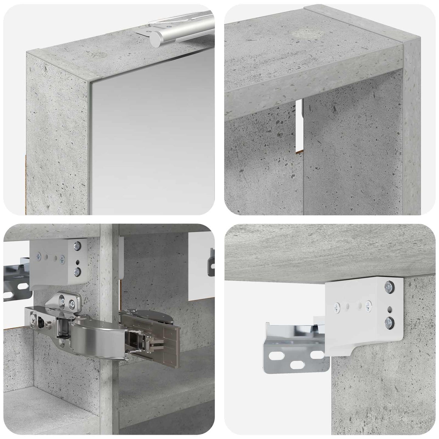 Badeværelsesskabsæt 3 stk. 80 x 10,5 x 50 cm Konstrueret træ