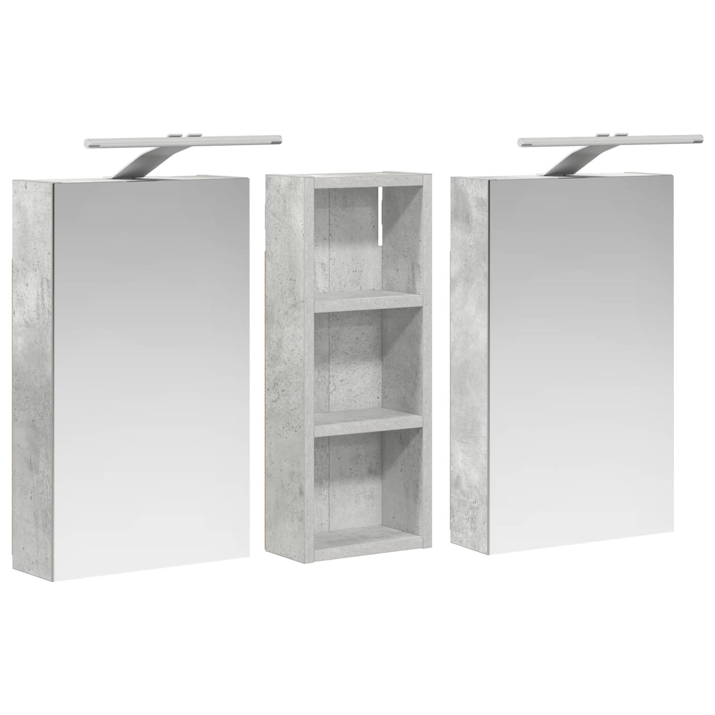Badeværelsesskabsæt 3 stk. 80 x 10,5 x 50 cm Konstrueret træ