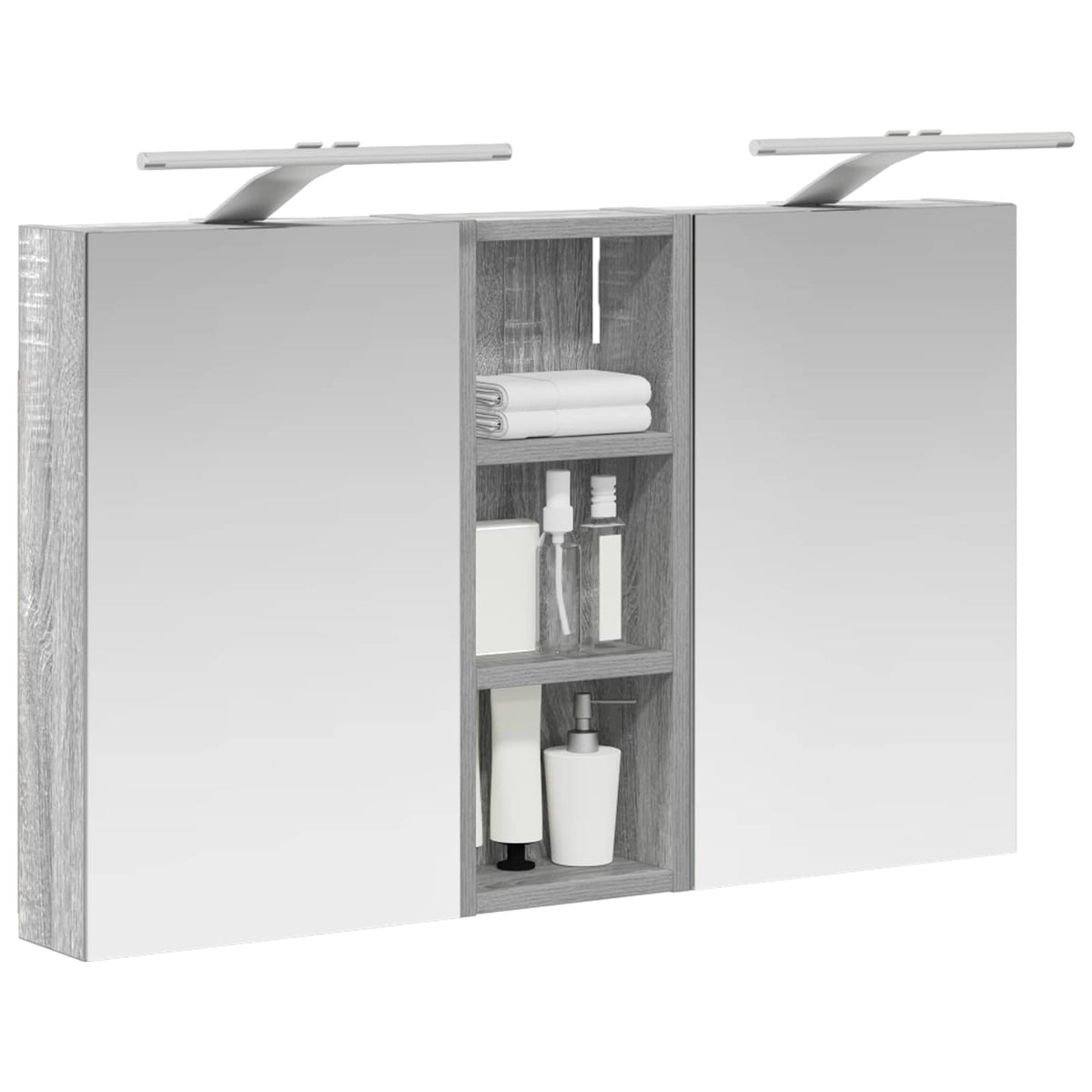 Badeværelsesskabsæt 3 stk. 80 x 10,5 x 50 cm Konstrueret træ