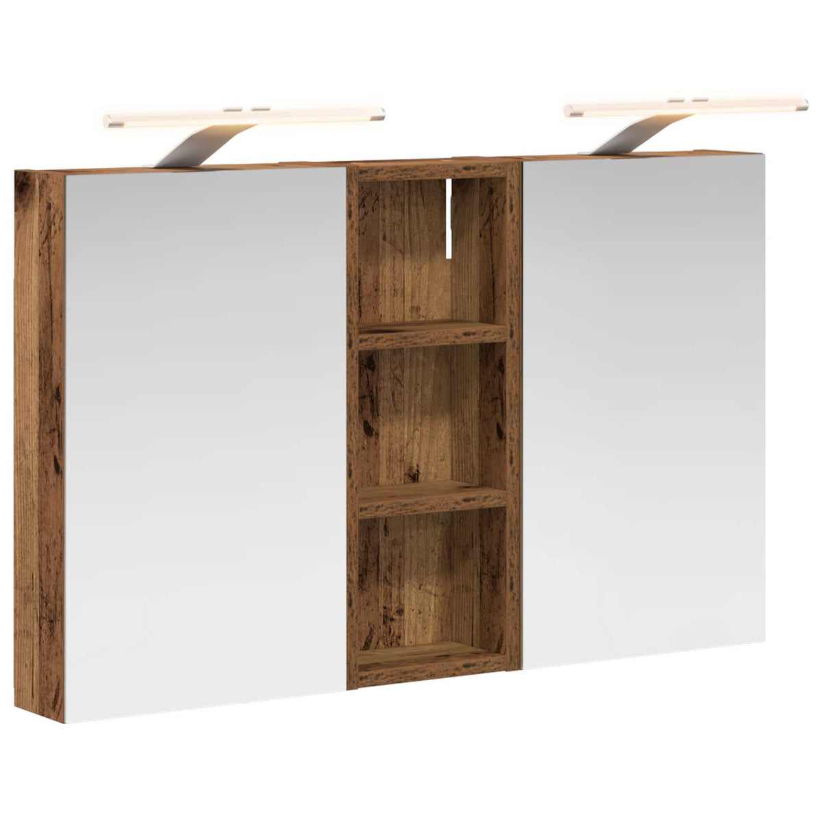 Badeværelsesskabsæt 3 stk. 80 x 10,5 x 50 cm Konstrueret træ