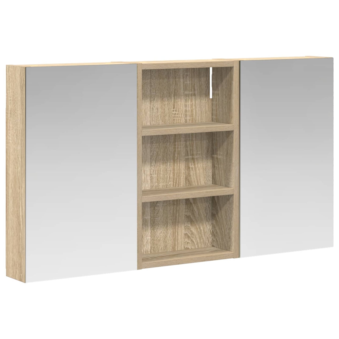 Badeværelsesskabsæt 3 stk. 90 x 10,5 x 50 cm Konstrueret træ
