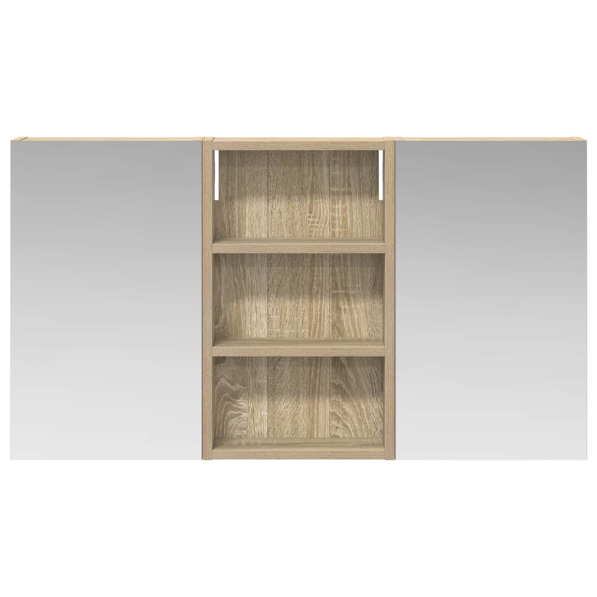 Badeværelsesskabsæt 3 stk. 90 x 10,5 x 50 cm Konstrueret træ