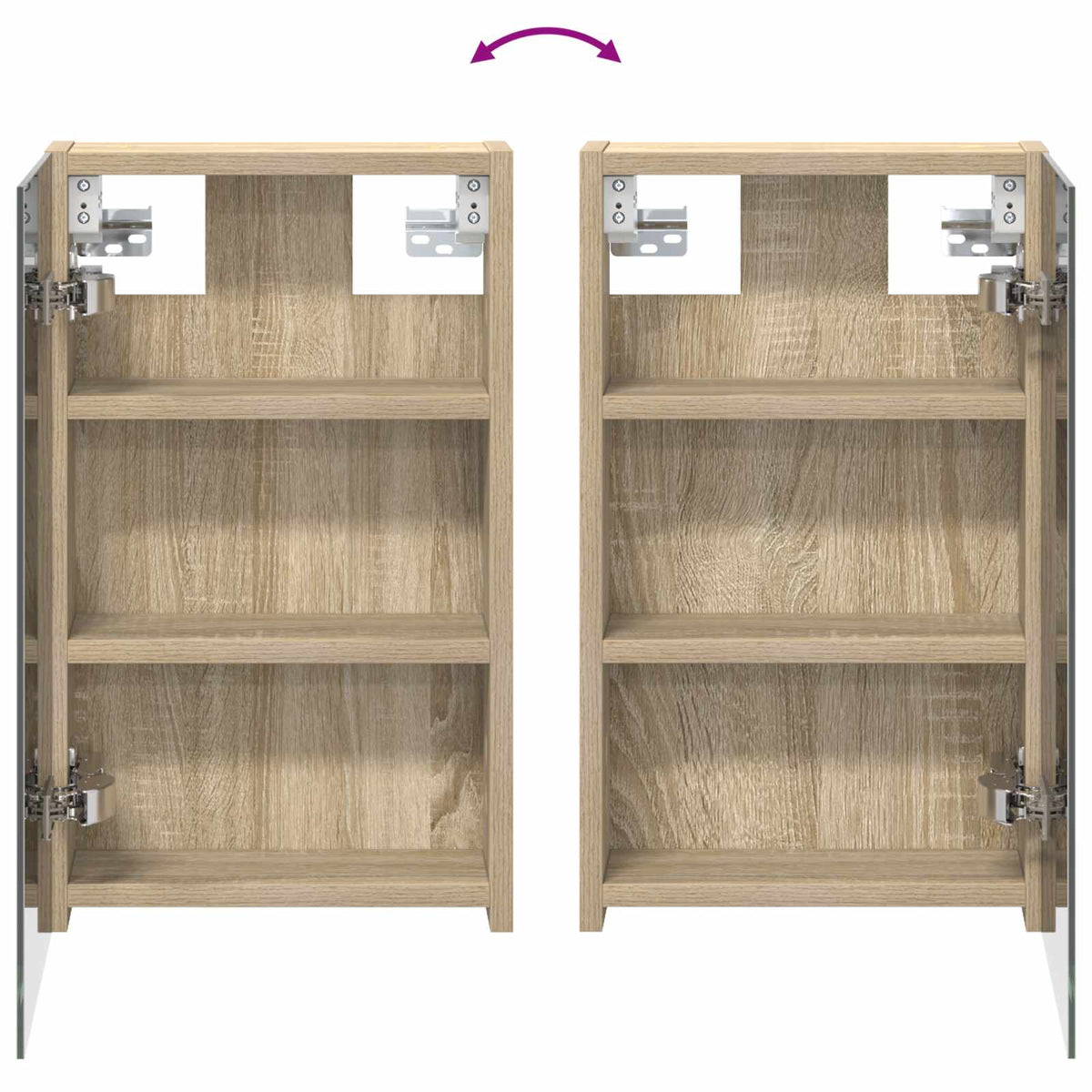 Badeværelsesskabsæt 3 stk. 90 x 10,5 x 50 cm Konstrueret træ