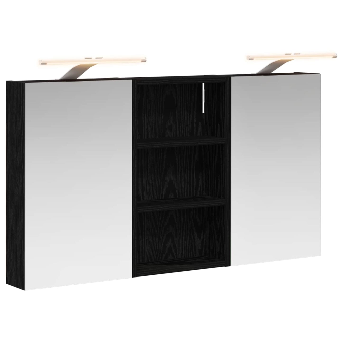 Badeværelsesskabsæt 3 stk. 90 x 10,5 x 50 cm Konstrueret træ