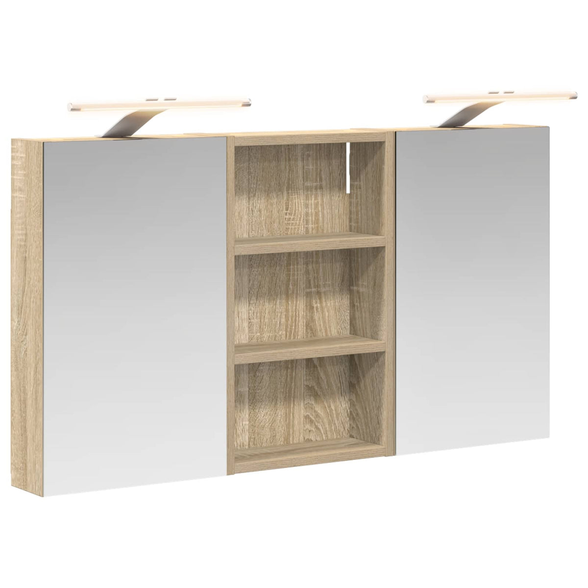 Badeværelsesskabsæt 3 stk. 90 x 10,5 x 50 cm Konstrueret træ